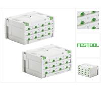 Festool Sortainer Set 2x SYS 3-SORT/12 ( 2x 491986 ) Mallette d'assortiment avec 12 compartiments pour vis chevilles clous