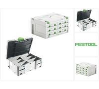 Festool Sortainer Set SYS 3-SORT/12 ( 491986 ) Assortiment de mallettes + Systainer T-LOC SORT-SYS 2 TL Domino ( 498889 )