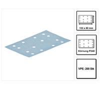 Festool STF 80x133 Bande abrasive Granat P240 80 x 133 mm, pour ponceuses vibrantes RTS 400, RTSC 400, RS 400, RS 4, LS 130 200 pcs. (2x 497124)