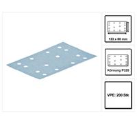 Festool STF 80x133 Bandes abrasives Granat P320 80 x 133 mm, pour ponceuses vibrantes RTS 400, RTSC 400, RS 400, RS 4, LS 130, 200 pcs. (2x 497125)