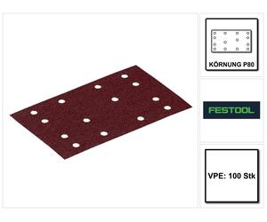 Festool STF 80X133 P80 RU2/50 Bandes abrasives Rubin 2, Abrasifs haute performance (2x 499048)