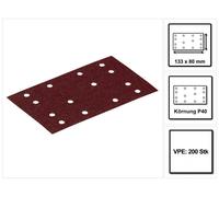 Festool STF 80x133 RU2/50 Bande abrasive Rubin 2 P40 80 x 133 mm 200 pces ( 4x 499046 ) pour ponceuse à glissement RTS 400, RTSC 400, RS 400, RS 4, LS 130