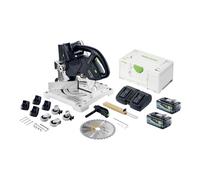 Festool SYMC 70 EB-Basic SYMMETRIC Scie à plinthes sans fil 36 V ( 2 x 18 V ) 216 mm + 2x batterie 8,0 Ah + double chargeur + Systainer