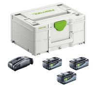 Festool SYS 18V 3x8,0/SCA16 Kit énergie 3x batterie 18 V 8,0 Ah ( 3x 577323 ) + chargeur ( 576953 ) + Systainer