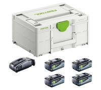 Festool SYS 18V 4x8,0/SCA16 Kit énergie 4x batterie 18 V 8,0 Ah ( 4x 577323 ) + chargeur ( 576953 ) + Systainer