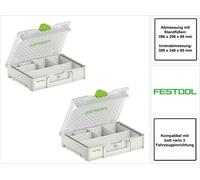 Festool SYS3 ORG M 89 6xESB Set de coffrets Systainer Organizer pour petites pièces + Casiers (2x 204854)
