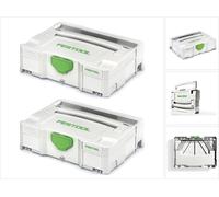 Festool Systainer T-LOC SYS 1 TL 2 x Coffrets à outils - Gris clair - Combinables (497563)