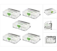 Festool Systainer T-LOC SYS 1 TL 5 x Coffrets à outils - Gris clair - Combinables (497563)