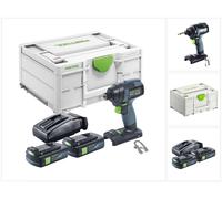 Festool TID 18-Basic Visseuse à choc sans fil 18 V 180 Nm 1/4" + 2x batterie 3,0 Ah + chargeur + Systainer