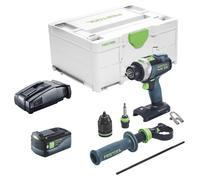 Festool TPC 18/4 I-Basic Perceuse-visseuse à percussion sans fil 18 V 75 Nm + 1x batterie 5,0 Ah + chargeur rapide + Systainer