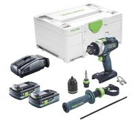 Festool TPC 18/4 I-Basic Perceuse-visseuse à percussion sans fil 18 V 75 Nm + 2x batterie 4,0 Ah + chargeur rapide + Systainer
