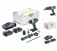 Festool TPC 18/4 I-Basic Perceuse-visseuse à percussion sans fil 18 V 75 Nm Brushless + 2x batterie 3,0 Ah + chargeur + Systainer