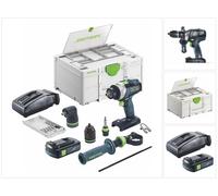 Festool TPC 18/4 I-Basic-Set Perceuse-visseuse à percussion sans fil 18 V 75 Nm Brushless + 1x batterie 3,0 Ah + chargeur + Systainer