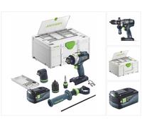 Festool TPC 18/4 I-Basic-Set Perceuse-visseuse à percussion sans fil 18 V 75 Nm Brushless + 1x batterie 5,0 Ah + Systainer - sans chargeur