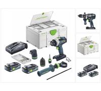 Festool TPC 18/4 I-Basic-Set Perceuse-visseuse à percussion sans fil 18 V 75 Nm Brushless + 2x batterie 4,0 Ah + chargeur + Systainer
