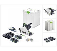 Festool TSC 55 KEB-Basic Scie plongeante sans fil 18 V / 36 V ( 2x 18 V ) 160 mm Brushless + 2x batterie 4,0 Ah + double chargeur + Systainer