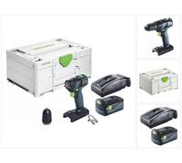 Festool TXS 18-Basic Perceuse-visseuse sans fil 18 V 40 Nm Brushless + 1x batterie 5,0 Ah + chargeur + Systainer