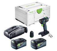 Festool TXS 18-Basic Perceuse-visseuse sans fil 18 V 40 Nm Brushless + 2x batterie 5,0 Ah + chargeur rapide + Systainer