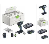 Festool TXS 18-Basic-Set Perceuse-visseuse sans fil 18 V 40 Nm Brushless + 1x batterie 3,0 Ah + chargeur + Systainer