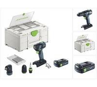 Festool TXS 18-Basic-Set Perceuse-visseuse sans fil 18 V 40 Nm Brushless + 1x batterie 3,0 Ah + Systainer - sans chargeur