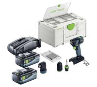Festool TXS 18-Basic-Set Perceuse-visseuse sans fil 18 V 40 Nm Brushless + 2x batterie 8,0 Ah + chargeur rapide + Systainer