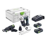 Festool Visseuse Plaquiste sans fil DWC 18-4500 HPC 4,0 I-Plus | Coffret complet : 2 batteries 18 V / 4,0 Ah, chargeur rapide, accessoires et Systainer SYS3 M 187