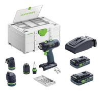 Festool Perceuse-visseuse sans fil T 18+3 HPC 4,0 I-Set 18 V 4,0 Ah avec 2 batteries