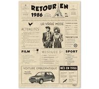 FestySpark Cadeau Original Retour en 1986 - Idée Cadeau 40 Ans femme et homme - Carte Anniversaire 40 ans femme et homme - Decoration Anniversaire 40 ans - Carte d’Anniversaire avec Félicitations