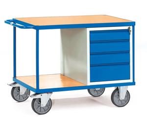 fetra 2474 - Stahl - Blau - 600 kg - 4 Rad/Räder - 20 cm - 70 cm