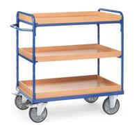 fetra 8121 - Acier - Chariot de transport - Bleu - 600 kg - 4 roues - 20 cm