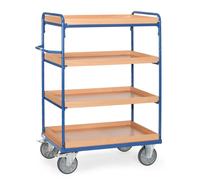 fetra 8223 - Acier - Chariot de transport - Bleu - 600 kg - 4 roues - 20 cm