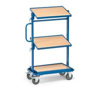 Fetra Chariot d'appoint avec plateaux en bois inclinables