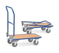 fetra Chariot pliable en acier fetra KW 1 charge max. 250kg, roues à bandage TPE, dossier rabattable Quantité:1