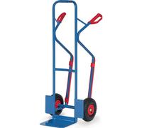 Fetra Diable en tube d'acier avec roues gonflables hauteur 1300 mm avec patins en plastique 320mm pelle 250x320mm
