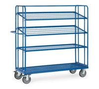fetra fetra Chariot à plateaux 4496 avec 4 plateaux - charge max. 500kg Pneus TPE Quantité:1