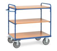 fetra fetra Chariot à plateaux 8103, capacité 600kg, pneus TPE, 1 plateau fixe et 2 étagères Quantité:1