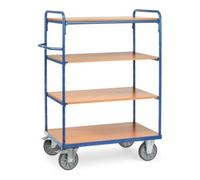 fetra fetra Chariot à plateaux 8200, charge 500kg, pneus TPE, 1 plateau fixe et 3 étagères Quantité:1