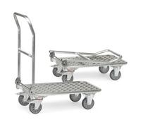 fetra fetra Chariot pliant KW 12 Alu, capacité de charge 200kg, pneus TPE, barre de poussée rabattable Quantité:1