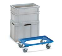 Fetra Chariot de transport L610x410mm cadre ouvert en plastique ABS bleu capacité de charge 250 kg - 13590