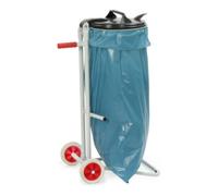 Collecteur de déchets H960xL500xP500mm 120l gris clair, 2 roues en caoutchouc plein, D.150mm