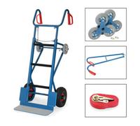 fetra fetra Diable pour appareils 11050 - capacité de charge 400kg pelle 19x55cm équipement complet avec étoiles d'escalier, longeron et sangle de serrage Quantité:1