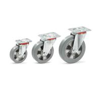 fetra fetra Roulette pivotante Elastic en caoutchouc plein 200x50mm - force 350kg Quantité:1
