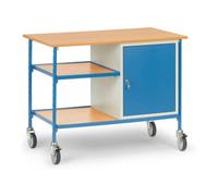 fetra fetra Table roulante 5864 avec armoire en acier verrouillable et 2 étagères Quantité:1