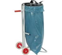 Collecteur de déchets H960xL500xP500mm 120l gris clair, 2 roues en caoutchouc plein, D.150mm