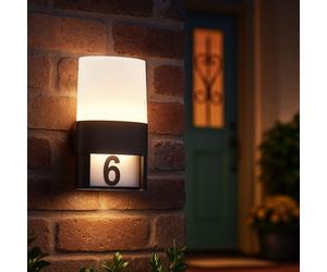 Feu Avant Numéro de Maison Lumineuse Lampe Mur LED Extérieure Étiquette Noir