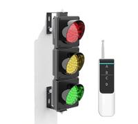 Feu de Signalisation avec Télécommande, Feu de Feu Tricolore Industriel à LED, Boîtier PC, Feux Stop et Marche, Extérieur Étanche IP65, Plug & Play(Remote control 1000m)