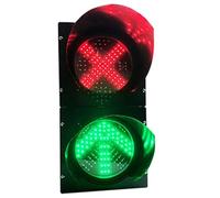 Feu de signalisation LED, feu de signalisation LED 200 mm/8 Pouces - Croix Rouge, flèche Verte, feu Stop et Marche, feu de Quai de Chargement Industriel étanche pour Routes et gares de péage