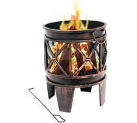 Feuerkorb Plum ? 42 cm | En métal laqué | Rond | Brasero avec crochet de protection, finition aspect rouille antique | Pour jardin et terrasse | Brasero, foyer, réchaud, brûleur à bois, chaudière