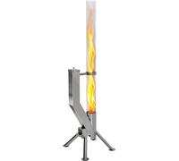 Feuerrohr Premium – Grande cheminée à granulés en acier inoxydable, avec une flamme pouvant atteindre 1,5 mètre, et comprenant une brosse de nettoyage. Colonne de feu pour jardin et terrasse – Créez u