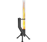 Feuerrohr Premium – Grande torche à granulés en acier inoxydable avec une flamme pouvant atteindre 1,5 m et brosse de nettoyage incluse, colonne de feu pour jardin et terrasse - Feu d'ambiance durable